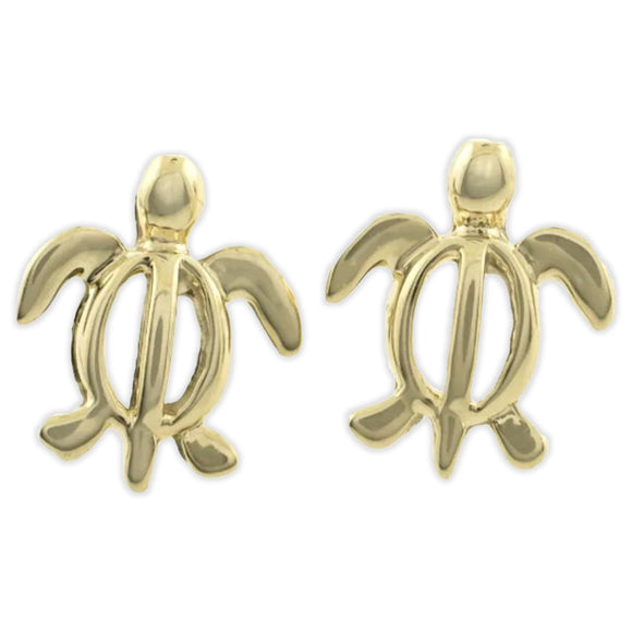 14K Gold Petro Honu Earrings 