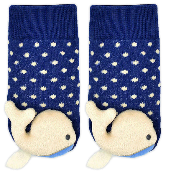 Piero Liventi “Boogie Toes Whale” Baby Socks with Rattle