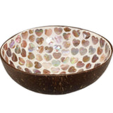 Mother of Pearl Coconut Bowl with Mosaic Hearts 
