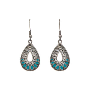 Rain Jewelry Silver Blue Inlay Bali Teardrop Earrings