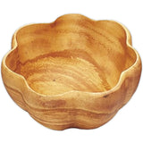 Flower-shaped Flared Acacia Wood Serving Bowl