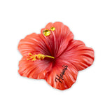 Hand-Painted Hibiscus Refrigerator Magnet- Red - The Hawaii Store