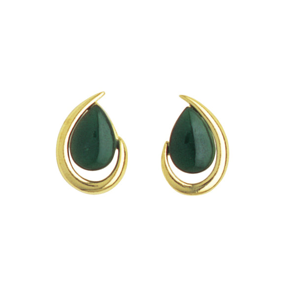 Ariki Nephrite Jade & 22K Gold Teardrop Earrings