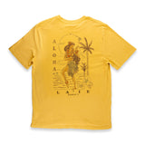 Pacific Creations "Hula Girl" Mens T-Shirt, Mustard Yellow- Back Side