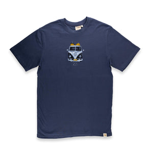 Kombi Blue Grey Tee Shirt Front  View