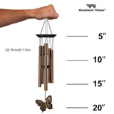 Woodstock Chimes "My Butterfly" Wind Chime Size Guide