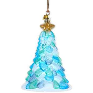 Noble Gems™ Glass Sea Glass Christmas Tree Ornament - The Hawaii Store