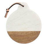 Round Marble and Wood Coaster 