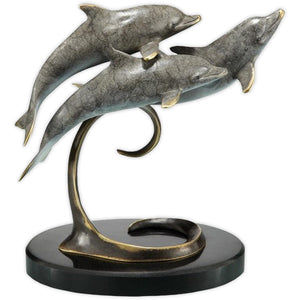 "Triple Dolphin" Brass Statuette by San Pacific International