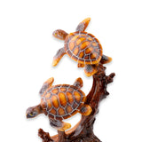 Hand-Painted Wooden Sea Turtles with Stand