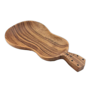 Ukulele-Shaped Wood Serving Tray