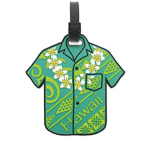 Green Aloha Shirt Luggage Tag - Polynesian Cultural Center