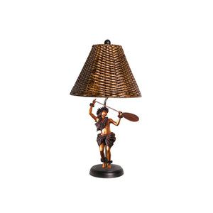 “Pahoe” Cold Cast Rattan Lamp by Kim Taylor Reece