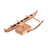 Hand-carved Hawaiian Koa Wood Racing Canoe Replica