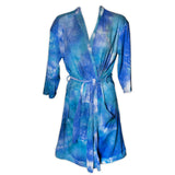 Hello Mello Polyester/Spandex Women's Hand-Dyed Robe - Blue