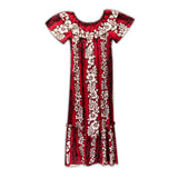 Royal Hawaiian Creations “Luna” Cotton Muumuu Dress- Red
