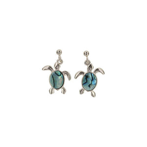Ariki Paua Sea & Palladium Sea Turtle Earrings