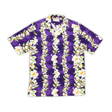 Royal Hawaiian Creations Men's "Aloha Hibiscus" Print Shirt- Purple