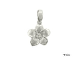 Sterling Silver Plumeria Pendant with Stone Large - Polynesian Cultural Center