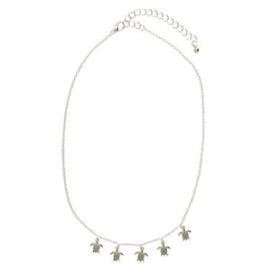 VivaLife Tiny Silver Turtles Charms Necklace.