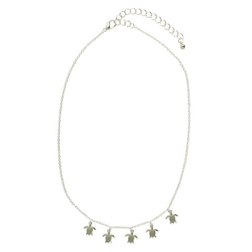 VivaLife Tiny Silver Turtles Charms Necklace.
