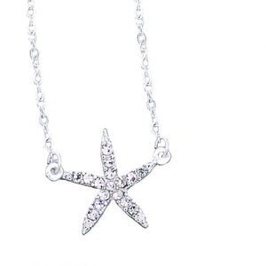 VivaLife Thin Rhinestone Starfish Necklace 