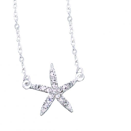 VivaLife Thin Rhinestone Starfish Necklace 