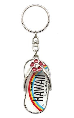 Keychain Slipper, Hawaii License Plate, Metal - The Hawaii Store