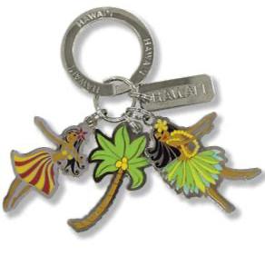 Island Hula 3-Charm Keyring