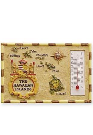 Magnet with Thermometer The Hawaiian Islands - The Hawaii Store