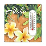 "Aloha Plumeria" Ceramic Refrigerator Magnet with Thermometer 