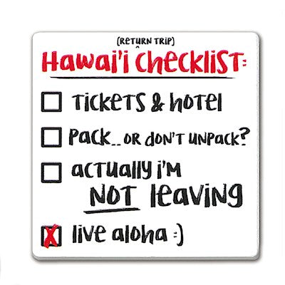 Magnet Ceramic, Square HI Checklist - The Hawaii Store