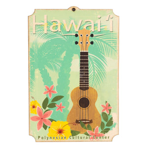 Polynesian Cultural Center "Hawaii" Wooden Ukulele Sign