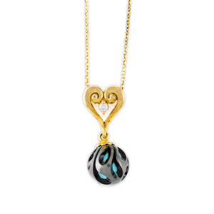 14K Gold "Enchantress" Heart Pendant with Galatea Pearl - The Hawaii Store