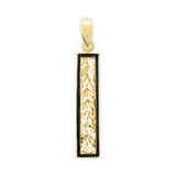 14K Gold Maile Pendant with Black Enamel - Polynesian Cultural Center