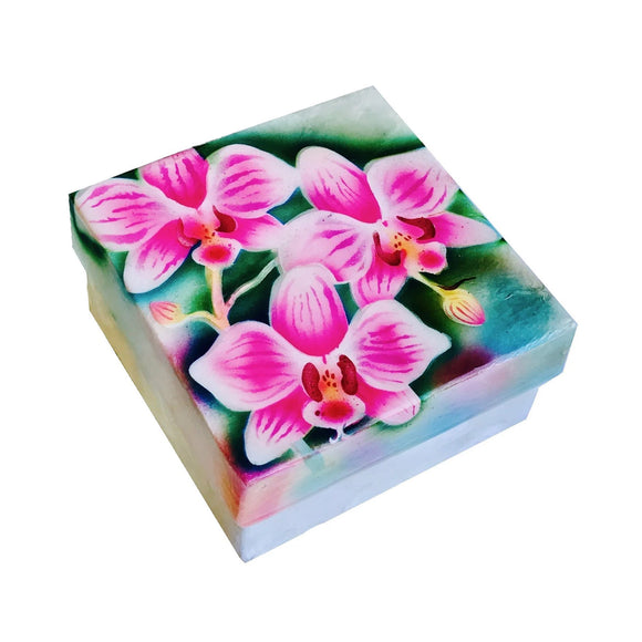 Kubla Crafts Hand-painted Orchid Capiz Box- 4