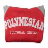"Polynesian Cultural Center" 2-Tone Raglan Hoodie, Light Grey & Coral