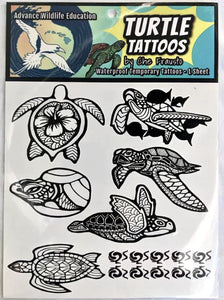 Turtle Temporary Tattoos (Black) - The Hawaii Store