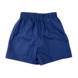 Blue shorts that show the elastic waistband and high-quality stitching. 