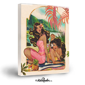 Hibiscus Girls Canvas Print 16x20 - The Hawaii Store