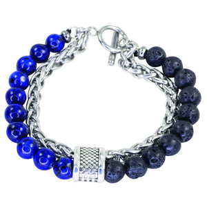 Mad Man "Yin Yang"  Men's Bracelet- Blue