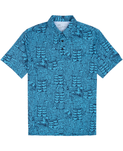 Kahala Men's "Tapa Surf" Polo Knit Shirt 