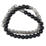 Mad Man Genuine "Black Agate" Stone Bracelet