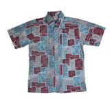 Go Barefoot "Ukulele Tapa" Men's Aloha Shirt - Blue