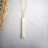 Jilzarah "Ivory Palm" Reversible Vertical Bar Necklace