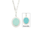 Jilzarah "Maui Blue" Reversible Link Medallion Necklace