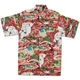 Men's Aloha Shirt Classic Land of Aloha Red X - The Hawaii Store