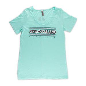 Women's  Celadon "Maori Stripes, New Zealand" T-Shirt- 2XL