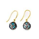 14-Karat Gold Tahitian Pearl and Turquoise Bead Earrings