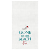 "Gone To The Beach Santa" Cotton Kitchen Towel